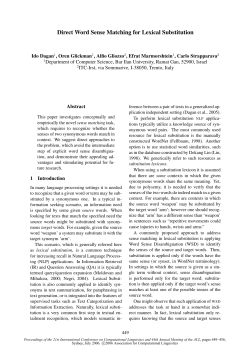 Direct Word Sense Matching for Lexical Substitution