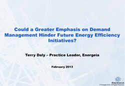 Could a Greater Emphasis on Demand Management Hinder Future
