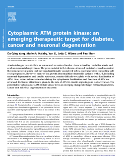 Cytoplasmic ATM protein kinase: an emerging