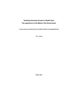 Granting Universal Access to Health Care: The experience of the
