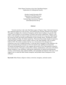 Boko Haram Terrorism in the Lake Chad Basin Region: Implications