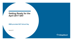 Getting Ready for the April 2017 SAT ISBE