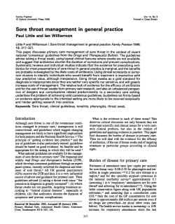 Sore throat management in general practice