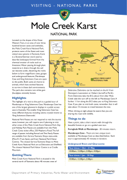 Mole Creek Karst - Tasmania Parks and Wildlife Service