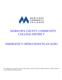 Emergency Operations Plan - Maricopa Community Colleges