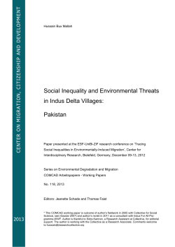 Social Inequality and Environmental Threats in Indus Delta Villages