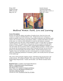Medieval Women: Faith, Love, and Learning