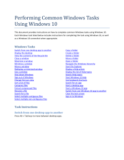 Performing Common Windows Tasks Using Windows 10