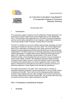 Preventative Detention Orders Report