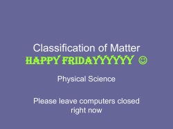 Classification of Matter