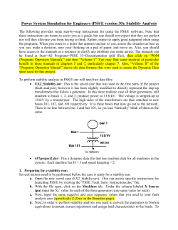 PSSE stability instructions