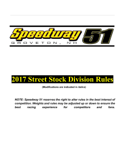 2017 Street Stock Division Rules
