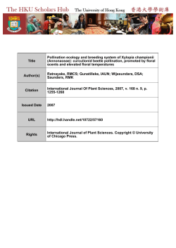 Title Pollination ecology and breeding system of Xylopia championii