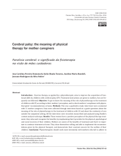 Cerebral palsy: the meaning of physical therapy for mother