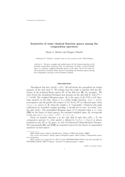 Isometries of some classical function spaces among the composition