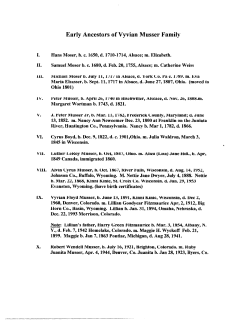 Early Ancestors of Vyvian Musser Family x.