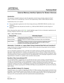 External Memory Interface Options for Stratix II Devices