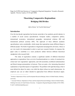 Theorising Comparative Regionalism: Bridging Old Divides