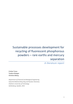 Sustainable processes development for recycling of fluorescent