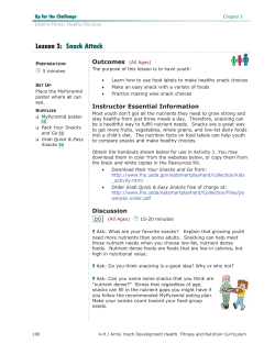 Lesson 3: Snack Attack - California 4-H