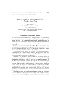 Question answering systems