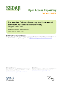 The Pre-Colonial Southeast Asian International Society