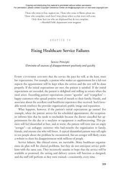 Fixing Healthcare Service Failures
