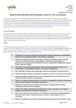 Grade 03 Social Studies Unit 06 Exemplar Lesson 01