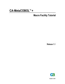 CA-MetaCOBOL+ Macro Facility Tutorial