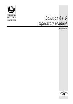 Solution 6+6 Operators Manual - Citiguard Protection Services