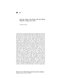 Jos&eacute; Mart&iacute;n Elizondo`s Ant&iacute;gona entre muros