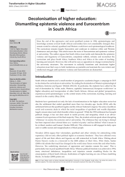 Decolonisation of higher education