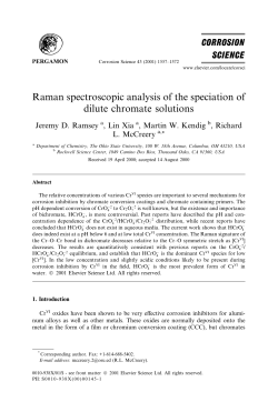 Raman spectroscopic analysis of the speciation of dilute chromate