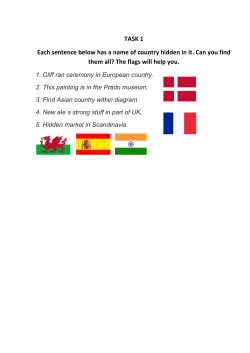 TASK 1 Each sentence below has a name of country hidden in it