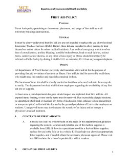 first aid policy - West Chester University