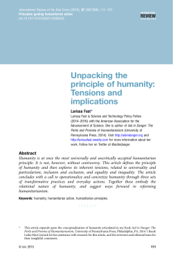 Unpacking the principle of humanity: Tensions and