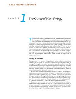 The Science ofPlant Ecology