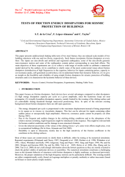 tests of friction energy dissipators for seismic protection of buildings