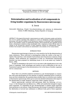 Determination and localization of oil components in living benthic