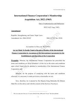 International Finance Corporation`s Membership Acquisition Act, 2022