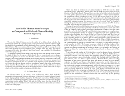 Law in Sir Thomas More`s Utopia as Compared to His Lord