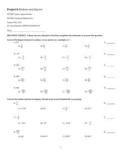 Project 0 Radians and degrees