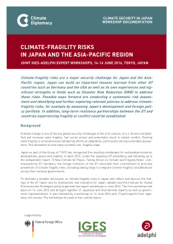 CLIMATE-FRAGILITY RISKS IN JAPAN AND THE ASIA