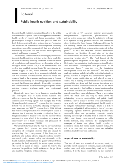 Editorial Public health nutrition and sustainability