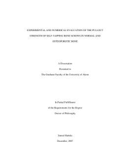 EXPERIMENTAL AND NUMERICAL EVALUATION OF THE