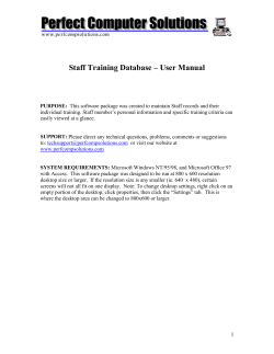 Staff Training Database - Perfect Computer Solutions