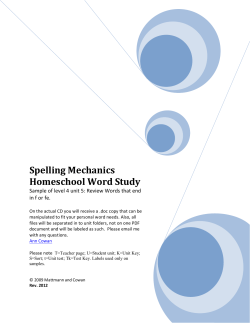 Spelling Mechanics Homeschool Word Study