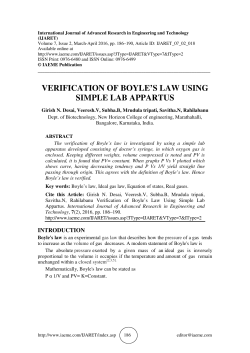 verification of boyle`s law using simple lab appartus
