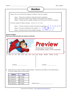 Median - Super Teacher Worksheets