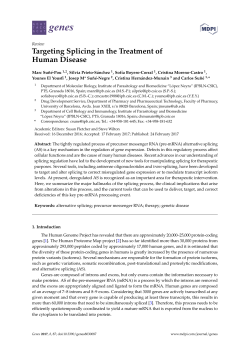 Targeting Splicing in the Treatment of Human Disease
